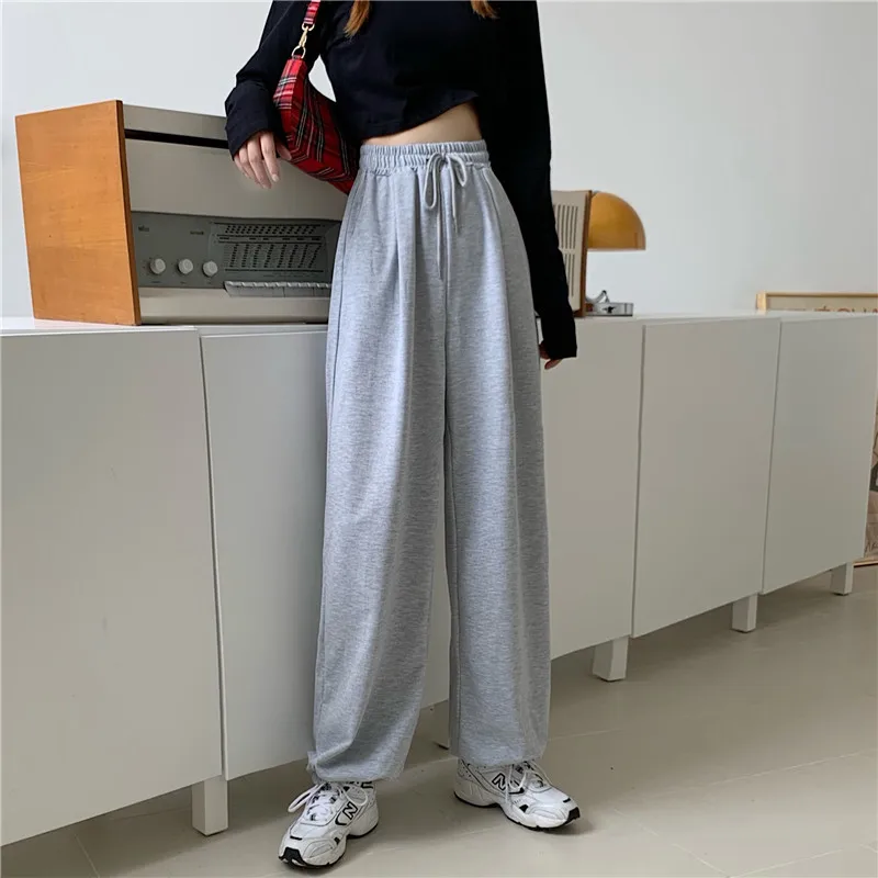 Loose lace gray sweatpants Woman's Simplicity solid Tie feet trousers woman straight black trousers women 2021
Loose lace gray sweatpants Woman's Simplicity solid Tie feet trousers woman straight black trousers women 2021