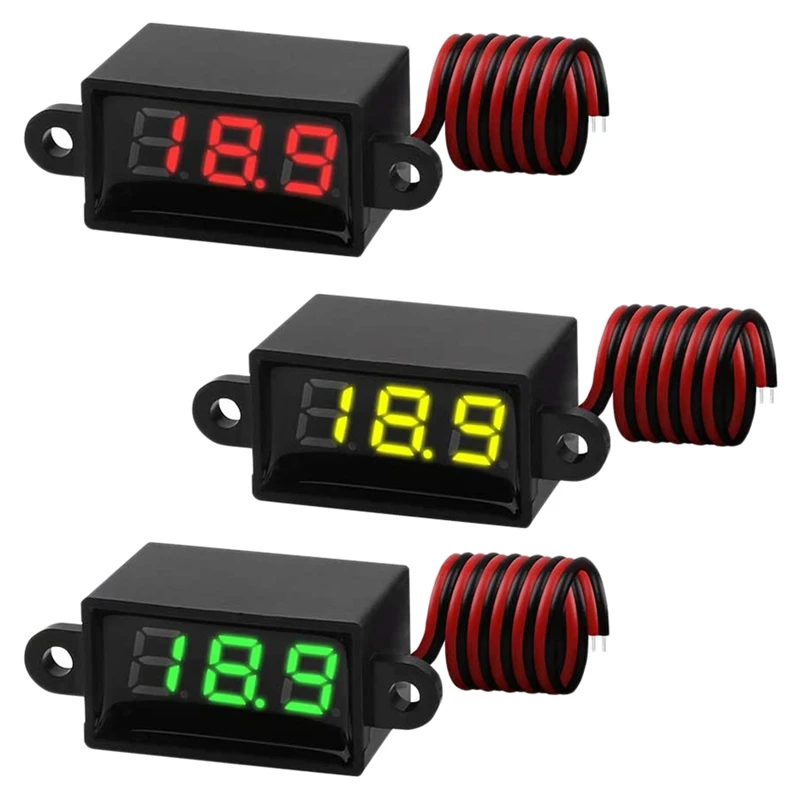 3 Pcs Voltmeter Gauge Tester,0.28 Inch 2-Wire 3.0V-30V Digital DC Waterproof Voltmeter
3 Pcs Voltmeter Gauge Tester,0.28 Inch 2-Wire 3.0V-30V Digital DC Waterproof Voltmeter