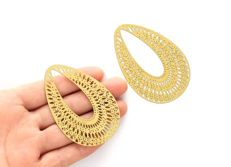 Raw Brass Marquise Shaped Earrings Charms - Raw Brass Hallow Out Earring Charms -6Pcs/Lot- 68x45x0.3mm - JJA3761
Raw Brass Marquise Shaped Earrings Charms - Raw Brass Hallow Out Earring Charms -6Pcs/Lot- 68x45x0.3mm - JJA3761