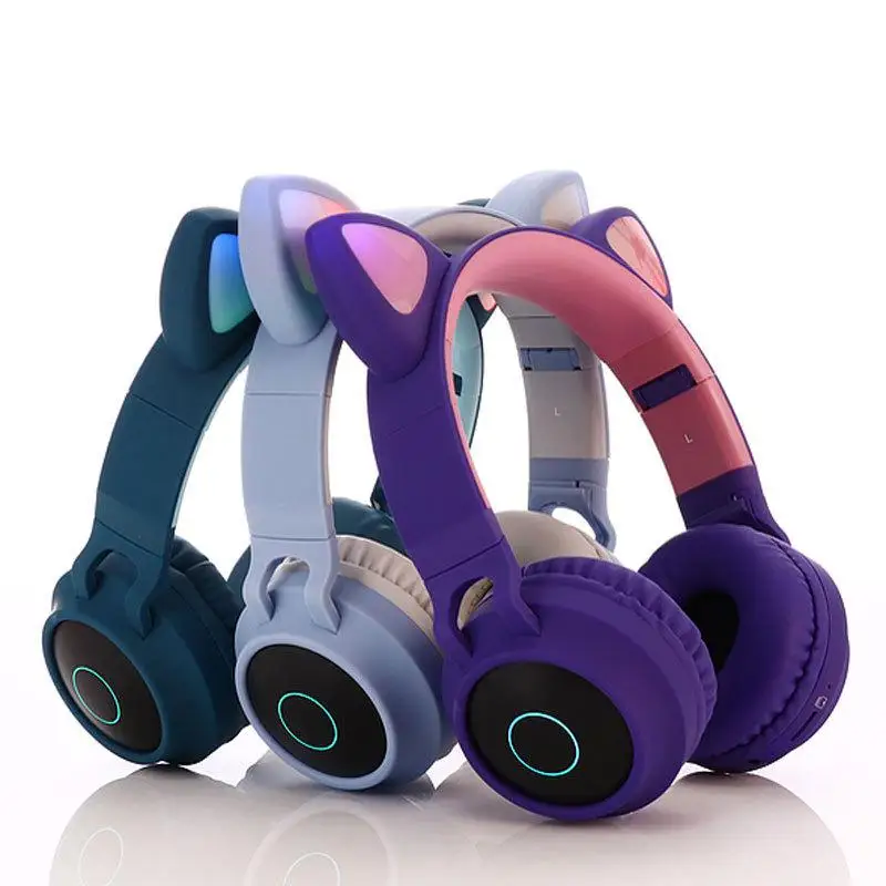 Милые наушники с кошачьими ушками Bluetooth 5 0 складные беспроводные стерео