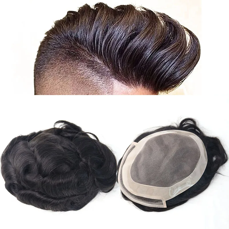 Hair Toupee Natural Looking Hair System For Men 100% European Human Hair Toupee PU Replacement System 1B# Color VenVee Remy Hair
Hair Toupee Natural Looking Hair System For Men 100% European Human Hair Toupee PU Replacement System 1B# Color VenVee Remy Hair