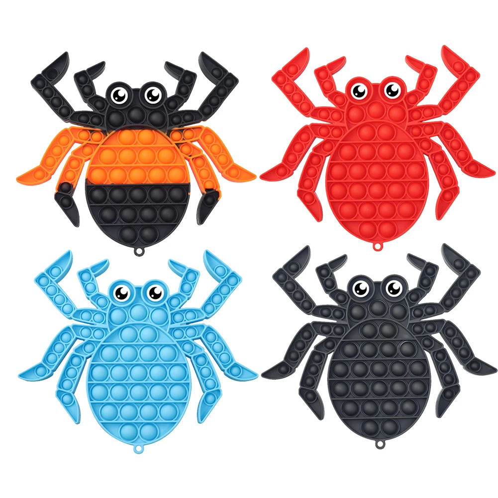 

Spider Silicone Push Bubble Fingertip Toys Anti-Stress Set Stress Reliever Squeeze Crafts Adults Kids Sensory Decompression Toy