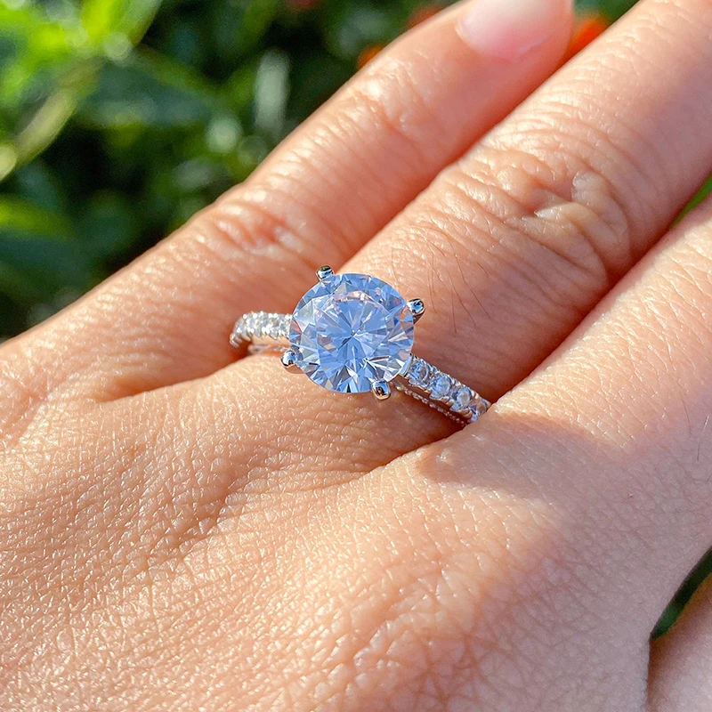 AINUOSHI 2 Carat Round Cut SONA Diamond Silver Engagement Rings Gifts For 925 Sterling Silver Wedding Fine Jewelry Rings
AINUOSHI 2 Carat Round Cut SONA Diamond Silver Engagement Rings Gifts For 925 Sterling Silver Wedding Fine Jewelry Rings