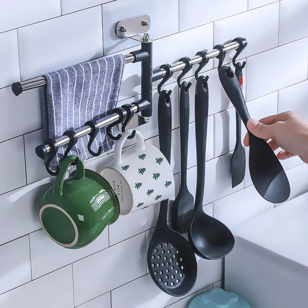 Wall Mount Kitchen Utensil Holder Rotating Stainless Steel Rack Rail Hanger Hook Organizer Spoon Pot Pan Storage Row Hook Rack
Wall Mount Kitchen Utensil Holder Rotating Stainless Steel Rack Rail Hanger Hook Organizer Spoon Pot Pan Storage Row Hook Rack