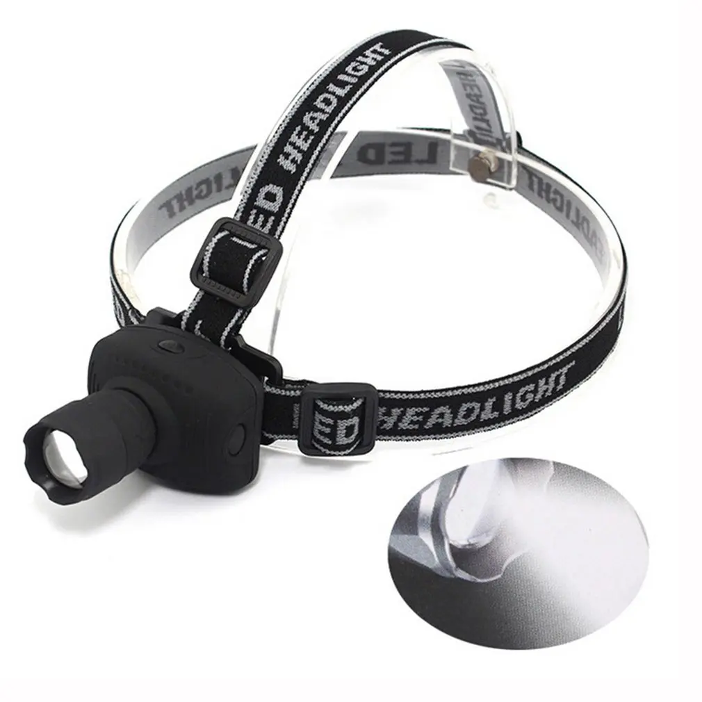 Outdoor LED Strong Headlight Retractable Zoom Headlight Outdoor Gear Fishing Headlight Three-speed Waterproof Headlight