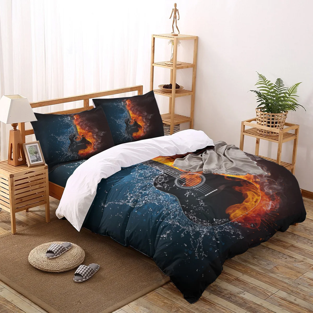 Artistic Guitar Water Drop Sparks Printed Bedding Set Queen King Size Soft Fashion Duvet Cover Bed Sheet Set Sheet Pillowcase
Artistic Guitar Water Drop Sparks Printed Bedding Set Queen King Size Soft Fashion Duvet Cover Bed Sheet Set Sheet Pillowcase