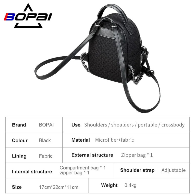 BOPAI Women Small Backpack Fashion Casual Korean Trend Backpack Wild Lady School Bag Mini Simple Anti-theft classic shoulder bag
BOPAI Women Small Backpack Fashion Casual Korean Trend Backpack Wild Lady School Bag Mini Simple Anti-theft classic shoulder bag