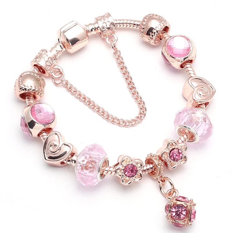 Rose Gold DIY Charm Bracelet With Love Heart Pendant Beads Brand Bracelets As Women Lover Fashion Jewelry Gifts
Rose Gold DIY Charm Bracelet With Love Heart Pendant Beads Brand Bracelets As Women Lover Fashion Jewelry Gifts