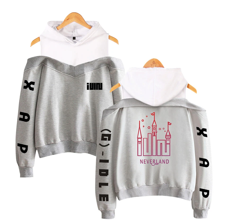 2020s Exclusive Hoodies Fashion Women Off-shoulder Hoodies Kpop Popular (G) I-DLE Hoodie Harajuku Streetwear Hip Hop Sweatshirts 
2020s Exclusive Hoodies Fashion Women Off-shoulder Hoodies Kpop Popular (G) I-DLE Hoodie Harajuku Streetwear Hip Hop Sweatshirts