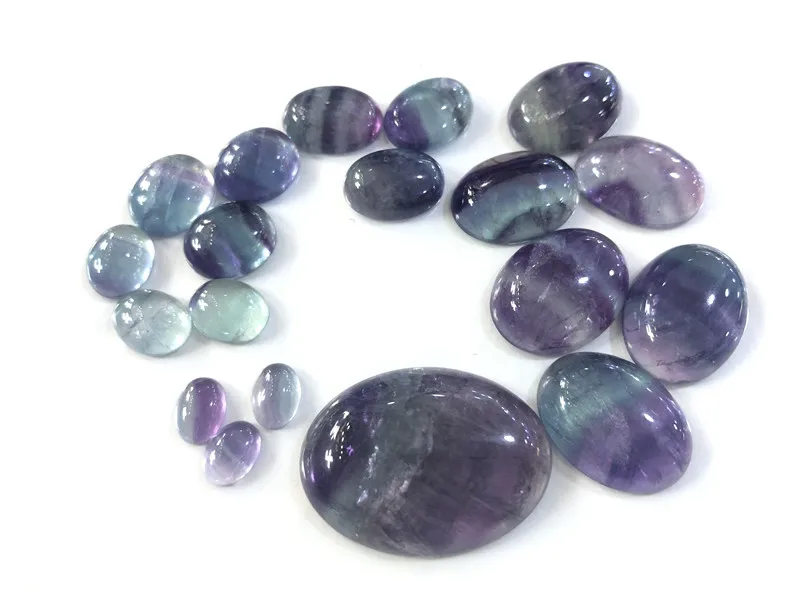 

Wholesale Rainbow Fluorite Bead cabochon 6x8mm 8x10mm 10x12mm 13x18mm 15x20mm 22x30mm Oval Gem stone Cabochon Ring Face