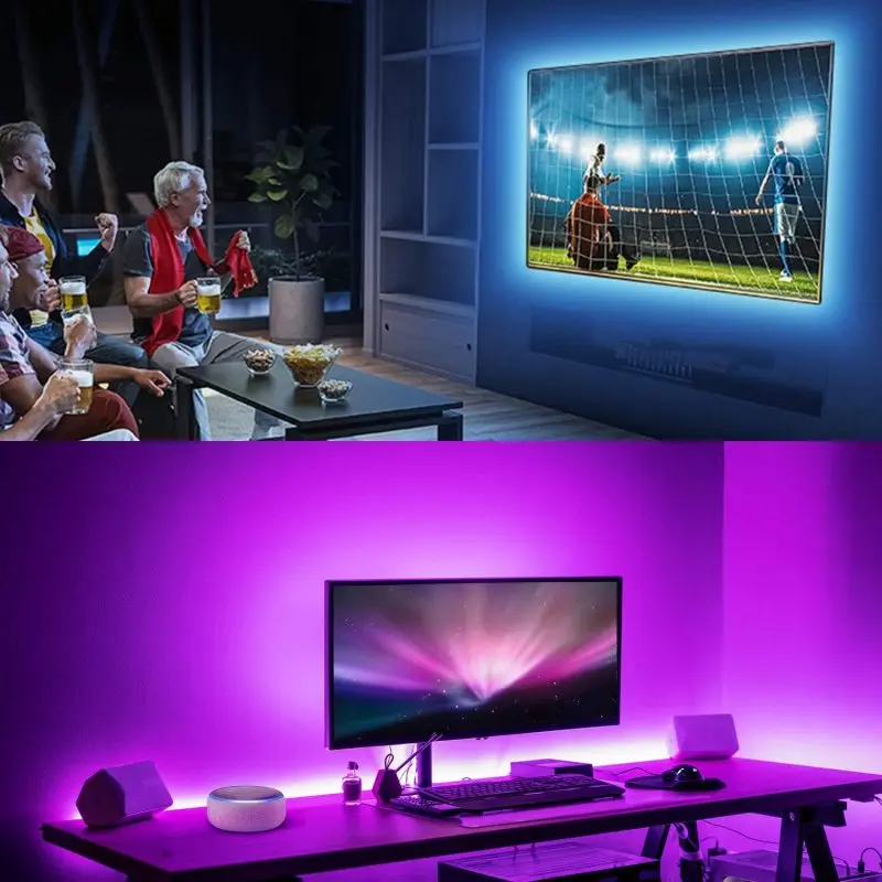 Светодиодное освещение для HDTV DC 5V RGB подсветка Android TV украшение атмосферы экран ПК