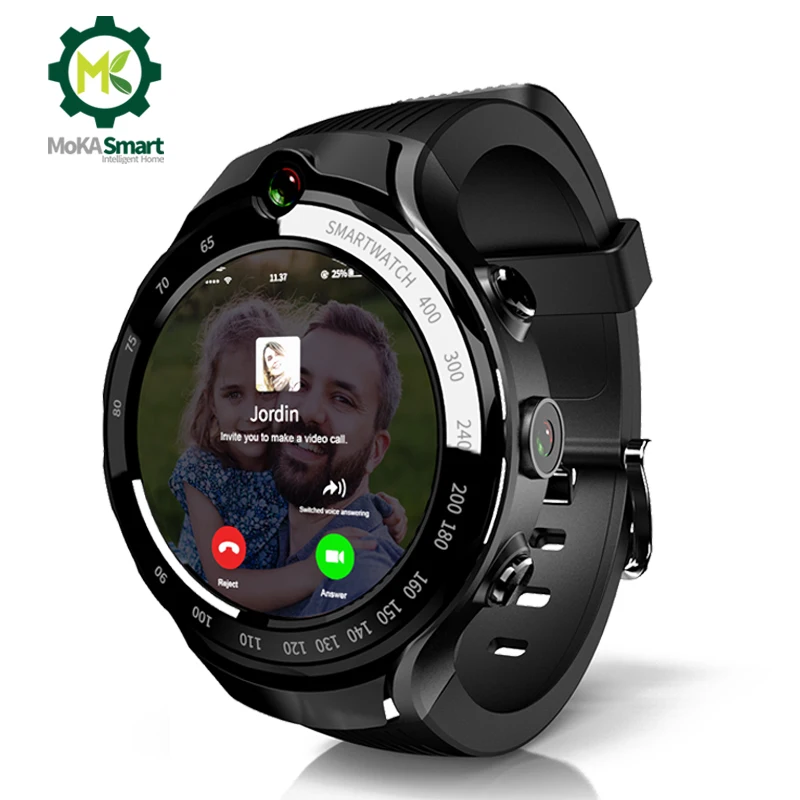 Смарт часы MOKA 4G для мужчин 400*400 AMOLED экран Android 7 1 MTK6739 5 МП Двойная камера с GPS WiFi