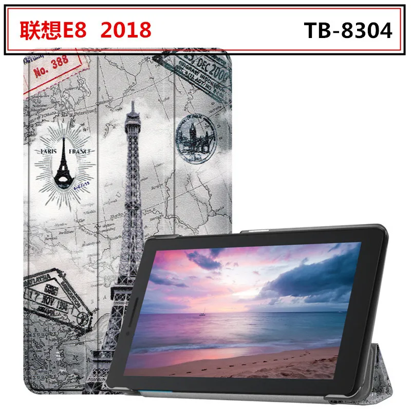 Для lenovo E8 защитный рукав 2018 TAB TB-8304 кожа цветной 30% складной кронштейн мультфильм