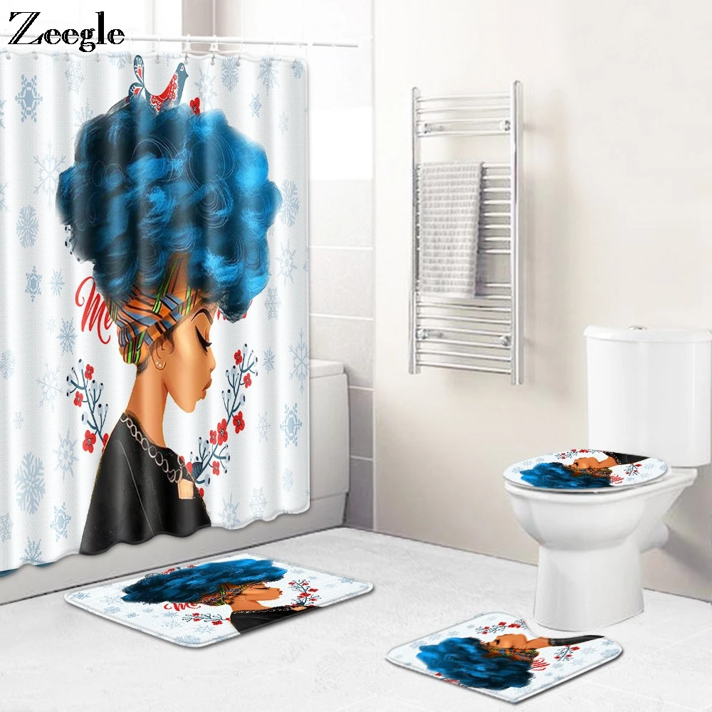 Zeegle Bath Mat and Shower Curtain Set Waterproof Bathroom Shower Curtain Toilet Cover Seat Mat Anti-slip Toilet Pedestal Rug 
Zeegle Bath Mat and Shower Curtain Set Waterproof Bathroom Shower Curtain Toilet Cover Seat Mat Anti-slip Toilet Pedestal Rug