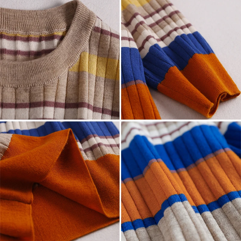 Vintage Colours Stripe Slim O-Neck T-Shirt Women Summer Short Sleeve Contrast Color Knit Tops Office Lady Knitwear Base Tees
Vintage Colours Stripe Slim O-Neck T-Shirt Women Summer Short Sleeve Contrast Color Knit Tops Office Lady Knitwear Base Tees