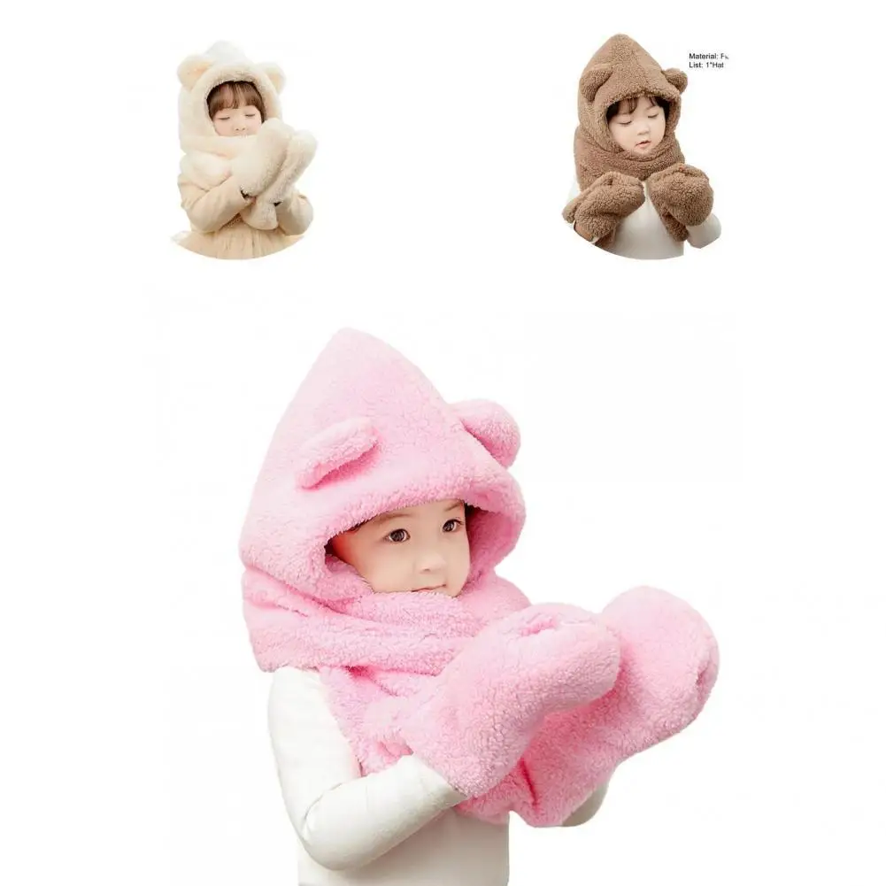 Повседневный костюм, новинка, плюшевый шарф с ушками медведя из мультфильма для девочек, шапка, перчатки, теплый детский шарф, шапка, Антиста... 
Повседневный костюм, новинка, плюшевый шарф с ушками медведя из мультфильма для девочек, шапка, перчатки, теплый детский шарф, шапка, Антиста...