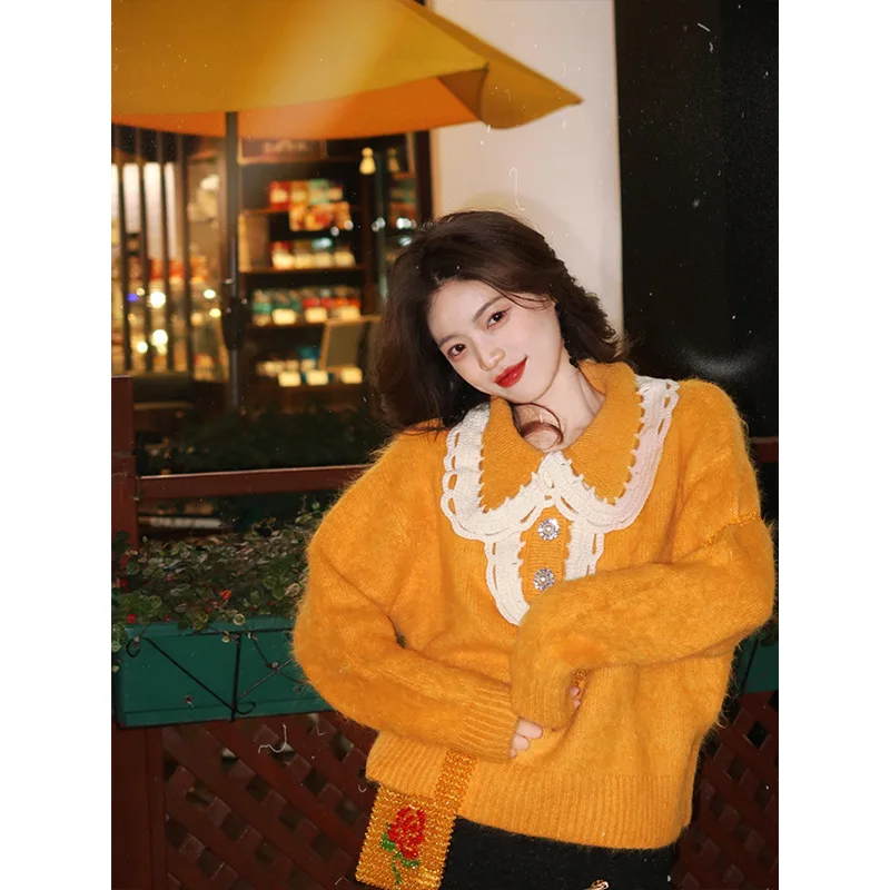 2021 FALL/WINTER NEW INS Department Retro Sweater Design Sense Minority Plush Sweater Students Mix And Match
2021 FALL/WINTER NEW INS Department Retro Sweater Design Sense Minority Plush Sweater Students Mix And Match