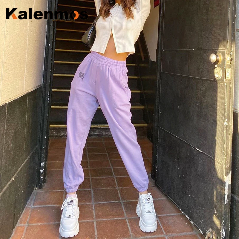 KALENMOS Sweatpants Women Embroidery Purple Casual Harajuku Korean High Waist Trousers Tracksuit Sports Jogger Summer Streetwear
KALENMOS Sweatpants Women Embroidery Purple Casual Harajuku Korean High Waist Trousers Tracksuit Sports Jogger Summer Streetwear