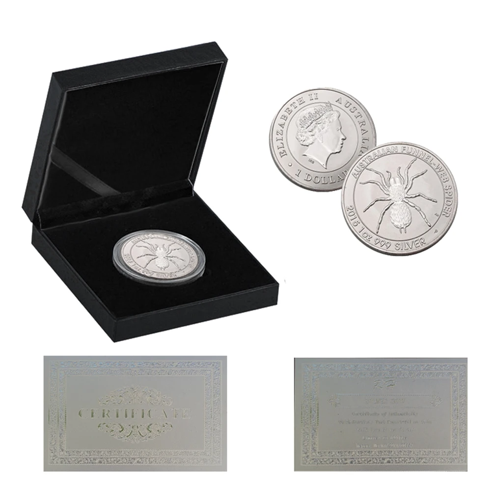 

2015 Australian Funnel-Web Spider Commemorative Elizabeth II Collection Silver Coins 1OZ For Gift W/ Luxury Box