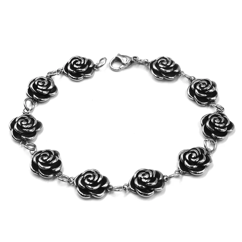 Fashion Rose Bracelet Stainless Steel Jewelry Vintage Lovely Rose Biker Women Girl Bracelet For Gift SJB0384
Fashion Rose Bracelet Stainless Steel Jewelry Vintage Lovely Rose Biker Women Girl Bracelet For Gift SJB0384