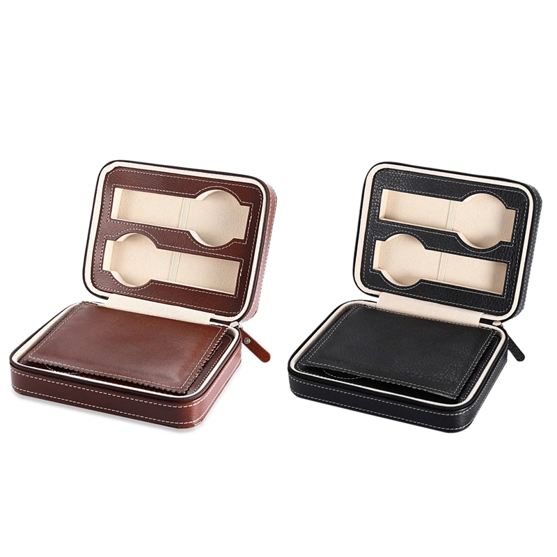 2Pcs Zippered Watches Box Travel Case,Watch Organizer Collection ,Pu Leather ,4 Slots - Coffee & Black
2Pcs Zippered Watches Box Travel Case,Watch Organizer Collection ,Pu Leather ,4 Slots - Coffee & Black