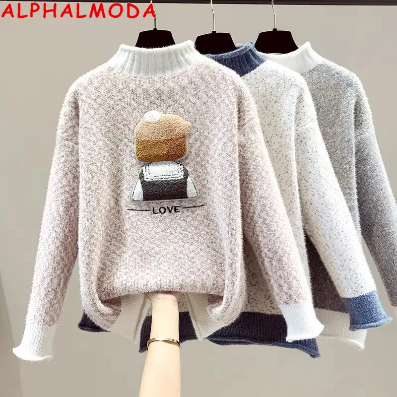 Женский свободный свитер ALPHALMODA, с 3d вышивкой, с высоким воротником и мультяшным рисунком, модный ленивый джемпер на осень-зиму 2021
Женский свободный свитер ALPHALMODA, с 3d вышивкой, с высоким воротником и мультяшным рисунком, модный ленивый джемпер на осень-зиму 2021
