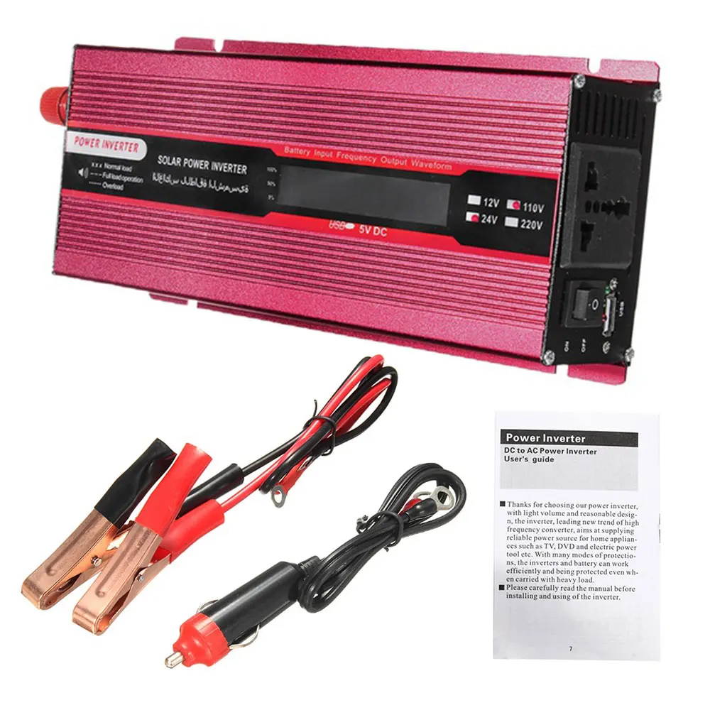 Vehemo 2000W Peak DC24V To AC110V Auto Inverter Car Inverter Vehicle Portable Adapter Aluminium Alloy Solar Power Inverter
Vehemo 2000W Peak DC24V To AC110V Auto Inverter Car Inverter Vehicle Portable Adapter Aluminium Alloy Solar Power Inverter