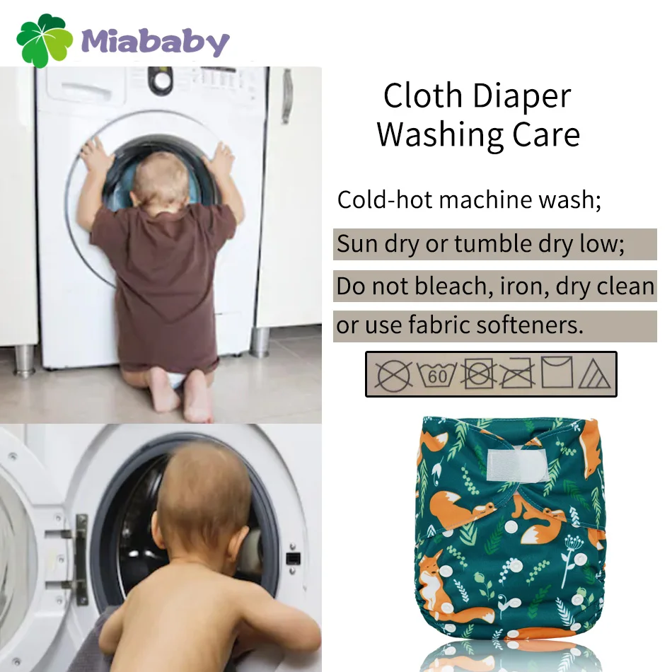 Miababy 1 шт. Большие Подгузники с карманами для детей размер регулируемый тканевый
