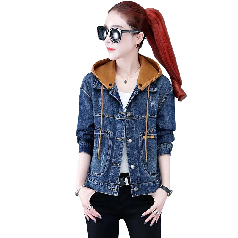 Autumn Korean Style Hooded Denim Jacket Women Casual Outerwear Oversized Loose Vintage Student Jeans Jacket Coat FC1466
Autumn Korean Style Hooded Denim Jacket Women Casual Outerwear Oversized Loose Vintage Student Jeans Jacket Coat FC1466