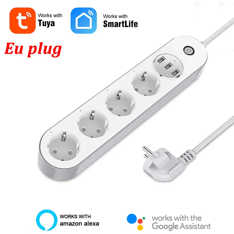 WiFi Smart Power Strip Surge Protector Work With Alexa & Google Assistant With 4 Smart Plugs 3 USB Ports Extension Cord
WiFi Smart Power Strip Surge Protector Work With Alexa & Google Assistant With 4 Smart Plugs 3 USB Ports Extension Cord