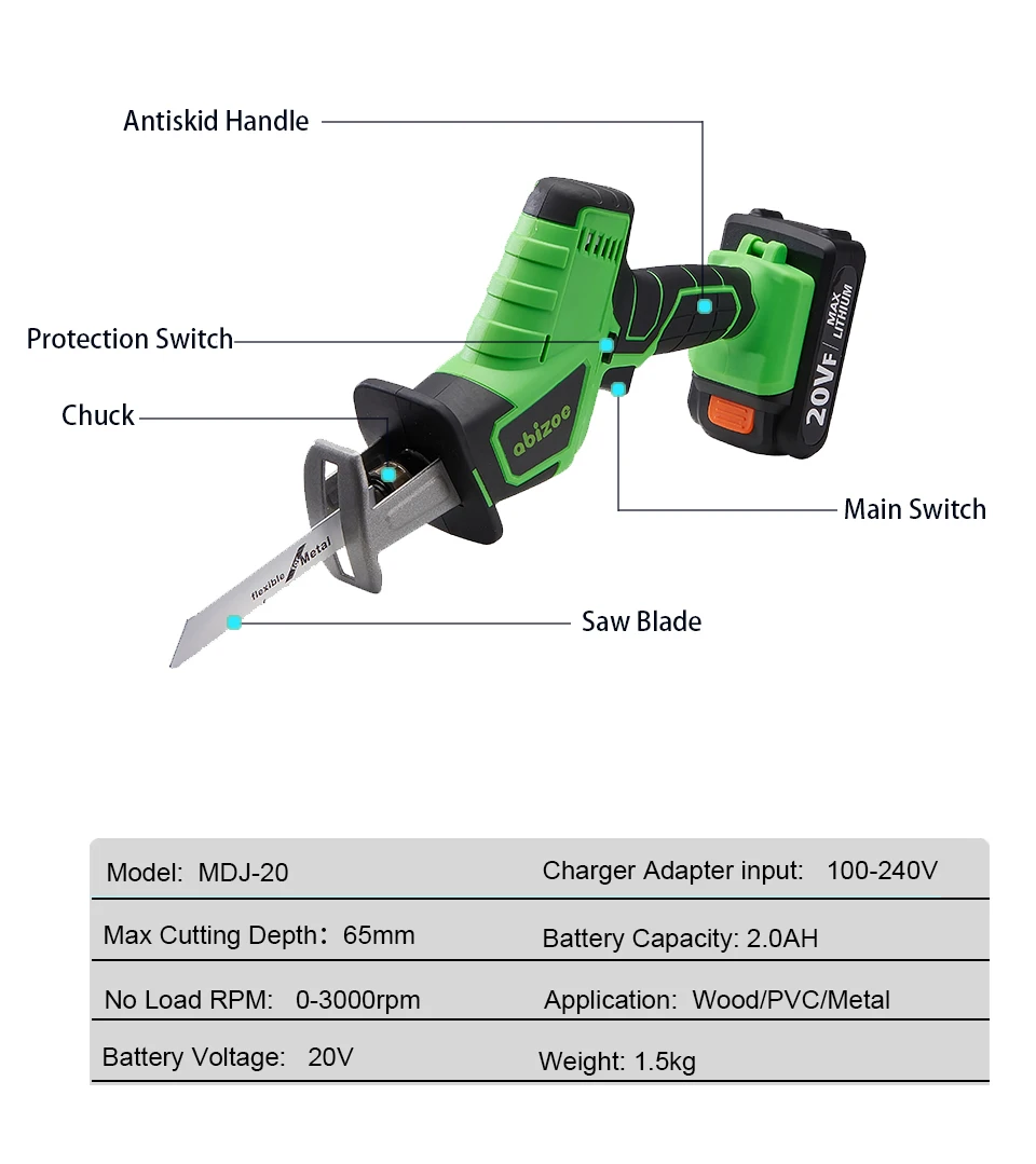 Electric Cordless Reciprocating Saw Handsaw Saber Saw Variable Speed Metal Wood Cutters Blades Cutting Saw for Makita Battery
Electric Cordless Reciprocating Saw Handsaw Saber Saw Variable Speed Metal Wood Cutters Blades Cutting Saw for Makita Battery