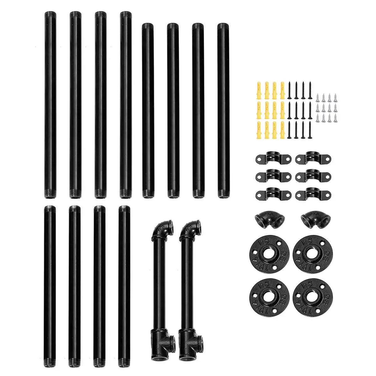 2 PCS 2/3/4 Tier Shelf Industrial Furniture Wall Shelf Bracket Hanging Storage Shelves Iron Pipe Black DIY Pipe Shelves
2 PCS 2/3/4 Tier Shelf Industrial Furniture Wall Shelf Bracket Hanging Storage Shelves Iron Pipe Black DIY Pipe Shelves