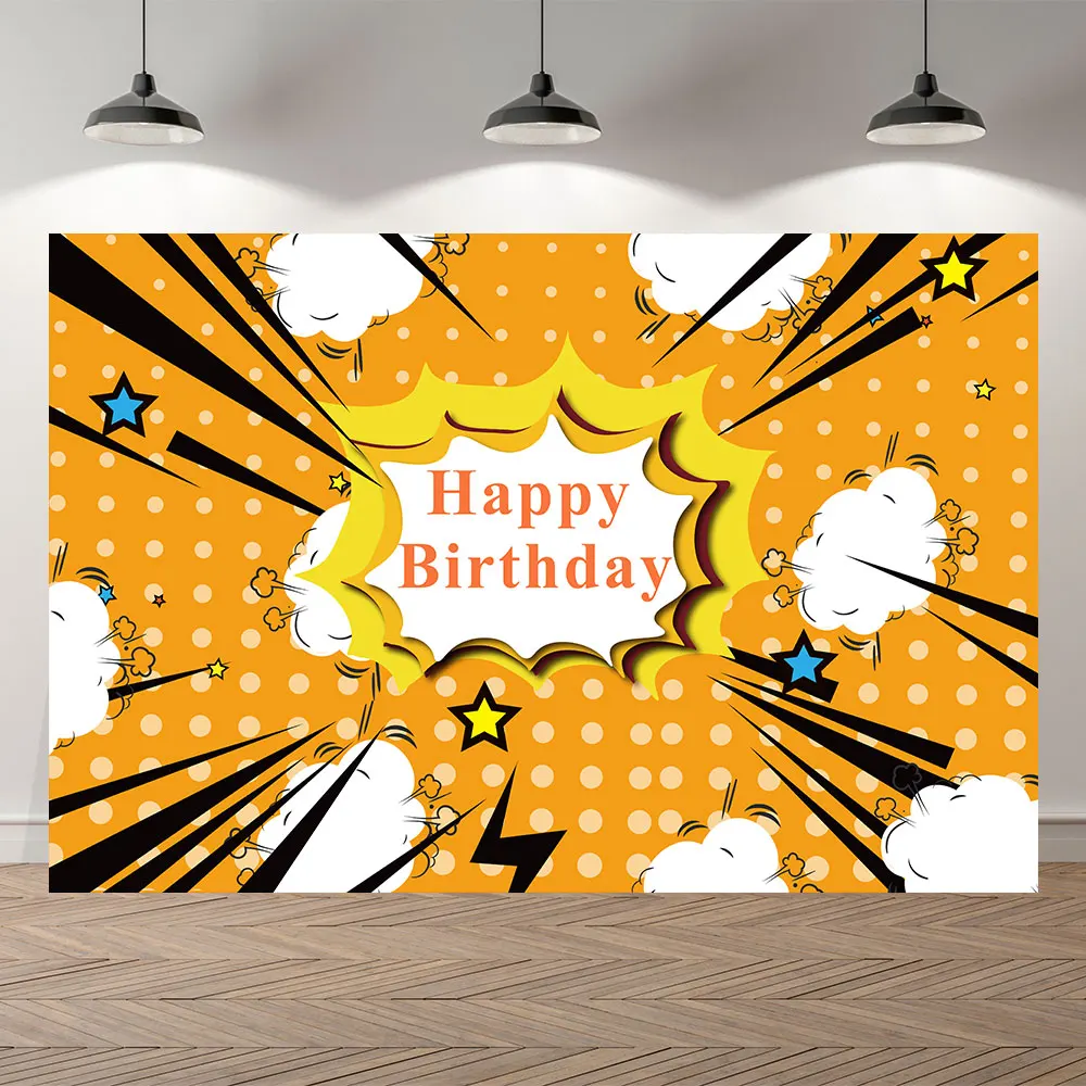 Seekpro Photography Background Super Hero Cartoon Boom Cloud kids Happy Birthday Party Baby Shower Backdrop Photo Photocall 
Seekpro Photography Background Super Hero Cartoon Boom Cloud kids Happy Birthday Party Baby Shower Backdrop Photo Photocall