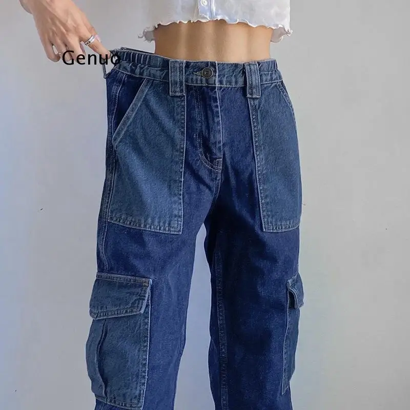 Pocket Cargo Pants Straight Wide Leg Baggy Jeans Women Korean Hip Hop Boyfriend Mom Jeans High Waist Y2K Denim Trousers
Pocket Cargo Pants Straight Wide Leg Baggy Jeans Women Korean Hip Hop Boyfriend Mom Jeans High Waist Y2K Denim Trousers