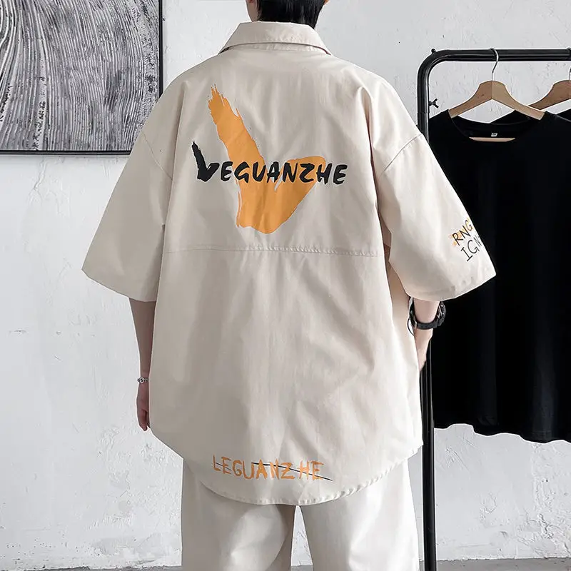 Casual Men's Suit, Korean Loose Short Sleeved Shirt, Hip-Hop Shorts, Large Size, Summer 2021
Casual Men's Suit, Korean Loose Short Sleeved Shirt, Hip-Hop Shorts, Large Size, Summer 2021