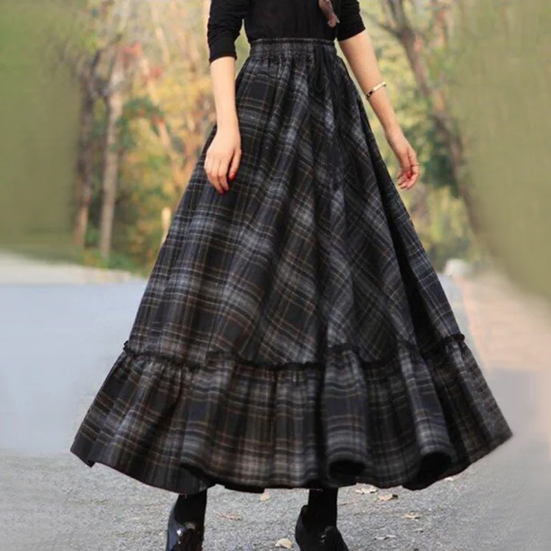 Spring and Autumn New Fashion Women's Long Skirt Splicing Large Plaid Skirt Half Length Skirt Leisure Long Skirt Women's Wear
Spring and Autumn New Fashion Women's Long Skirt Splicing Large Plaid Skirt Half Length Skirt Leisure Long Skirt Women's Wear