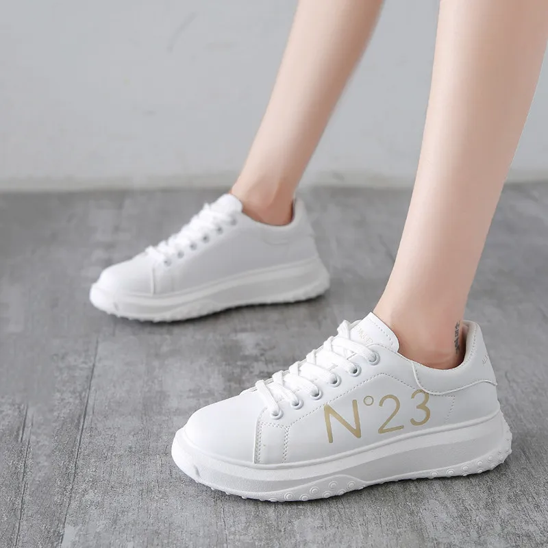 Classic White Round Head Women Summer Sport Shoes Fashion Vulcanized Shoes PU Leather Gear Non-Slip Lace-Up Platform Sneakers
Classic White Round Head Women Summer Sport Shoes Fashion Vulcanized Shoes PU Leather Gear Non-Slip Lace-Up Platform Sneakers