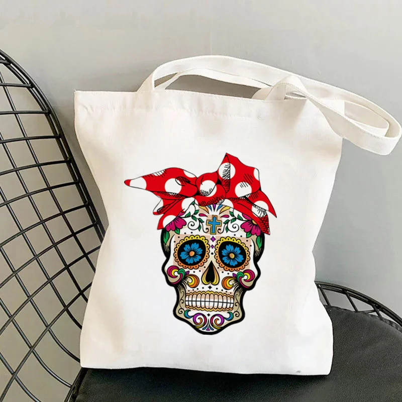 Shopper Bandana Sugar Skull Wave point Printed Tote Bag women Harajuku shopper handbag Shoulder shopping bag Lady Canvas Bag
Shopper Bandana Sugar Skull Wave point Printed Tote Bag women Harajuku shopper handbag Shoulder shopping bag Lady Canvas Bag