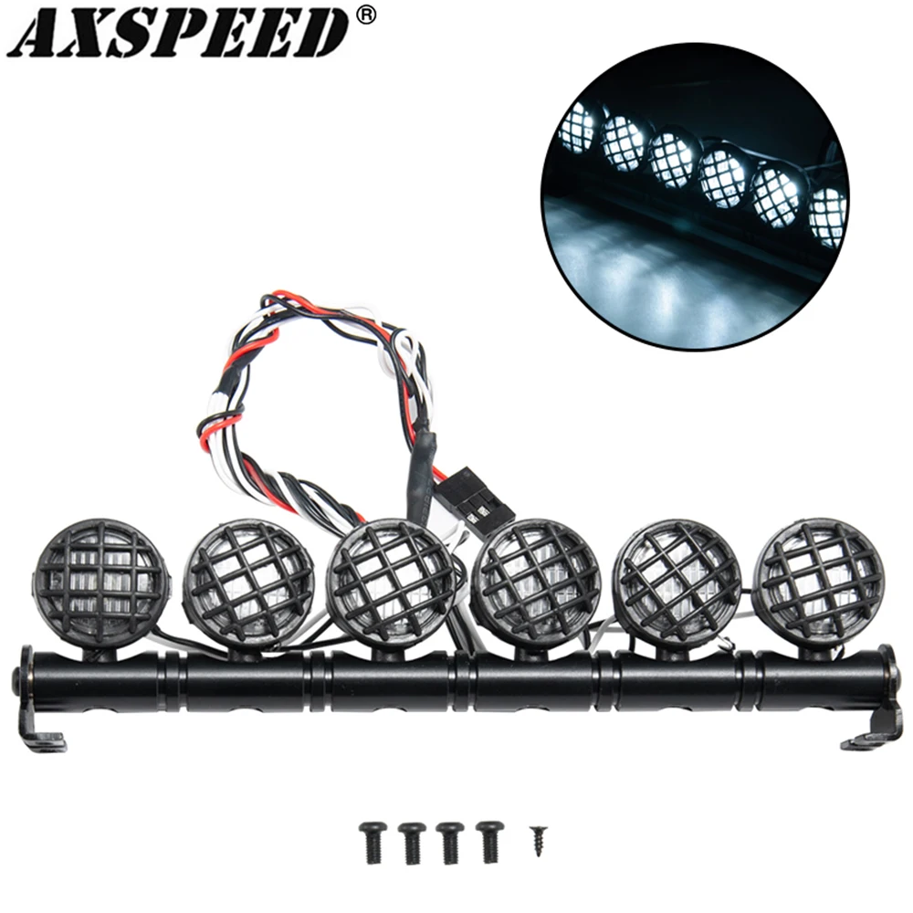 AXSPEED RC Car Bright LED Roof Lamp Light Bar 138mm 6LEDs for 1/10 Traxxas TRX4 SCX10 D90 90046 RC Crawler Car Upgrade Parts
AXSPEED RC Car Bright LED Roof Lamp Light Bar 138mm 6LEDs for 1/10 Traxxas TRX4 SCX10 D90 90046 RC Crawler Car Upgrade Parts