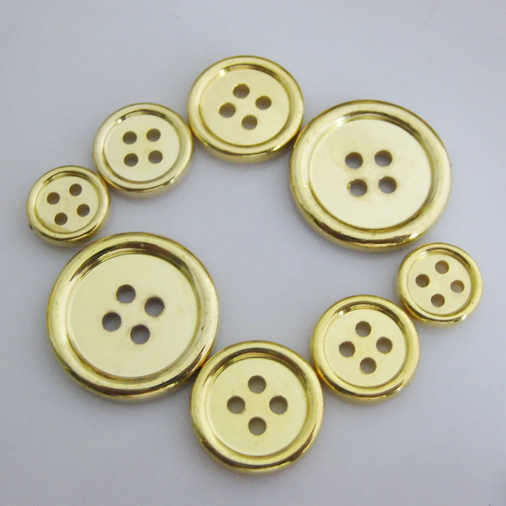 NBNOOL 50Pcs Gold Color Plated Plastic Buttons Round Shape 10MM-20MM Garment Sewing Supplies
NBNOOL 50Pcs Gold Color Plated Plastic Buttons Round Shape 10MM-20MM Garment Sewing Supplies