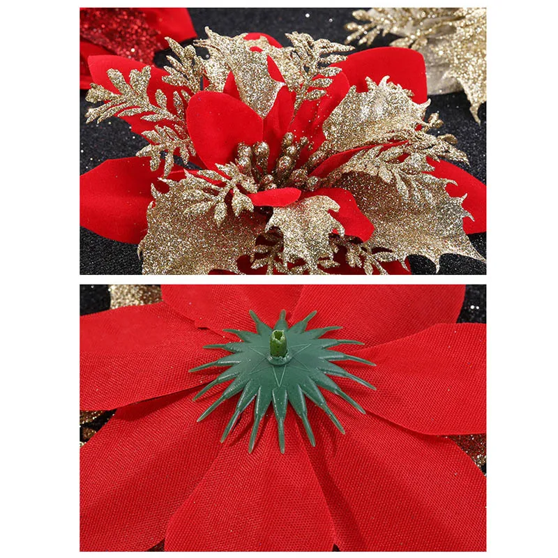 Искусственные Рождественские цветы Leeiu 6 шт. украшения на рождественскую елку