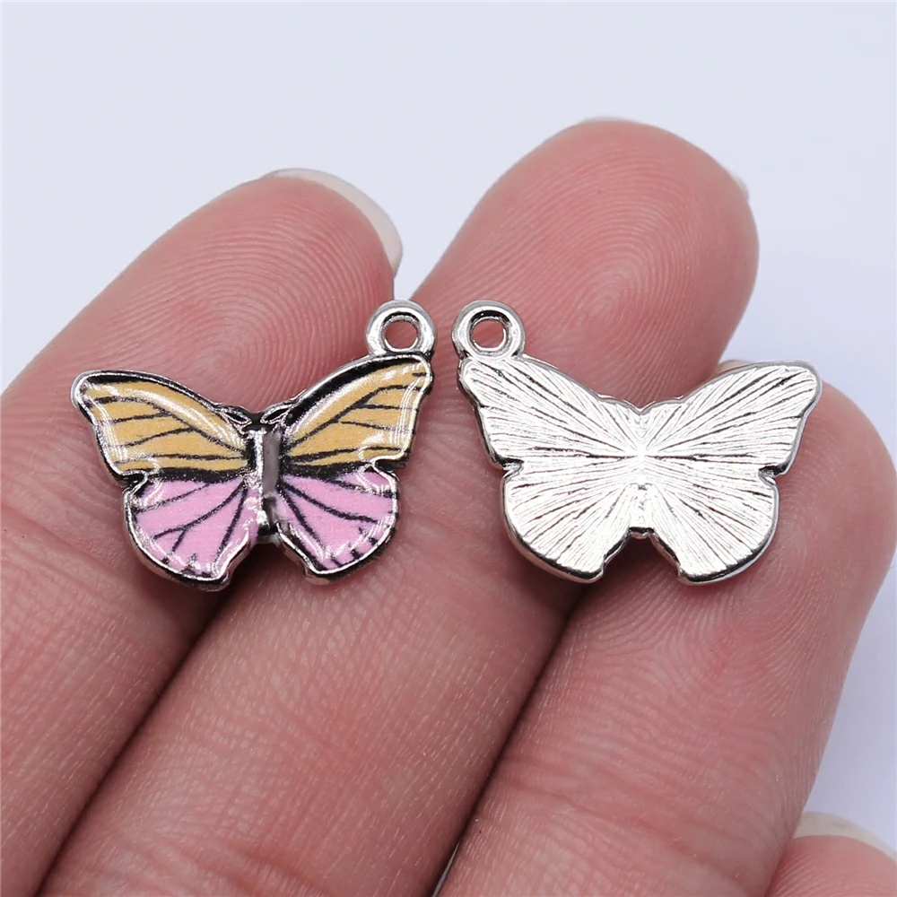WYSIWYG 10pcs 19x15mm Rhodium Color Enamel Butterfly Charms For Jewelry Making DIY Jewelry Findings 
WYSIWYG 10pcs 19x15mm Rhodium Color Enamel Butterfly Charms For Jewelry Making DIY Jewelry Findings