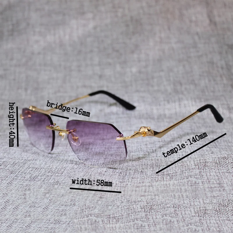 Vintage Rimless Sunglasses Men Leopard Style New Lens Shape Women Shade Clear Galsses Frame for Reading Gafas for Outdoor 120
Vintage Rimless Sunglasses Men Leopard Style New Lens Shape Women Shade Clear Galsses Frame for Reading Gafas for Outdoor 120