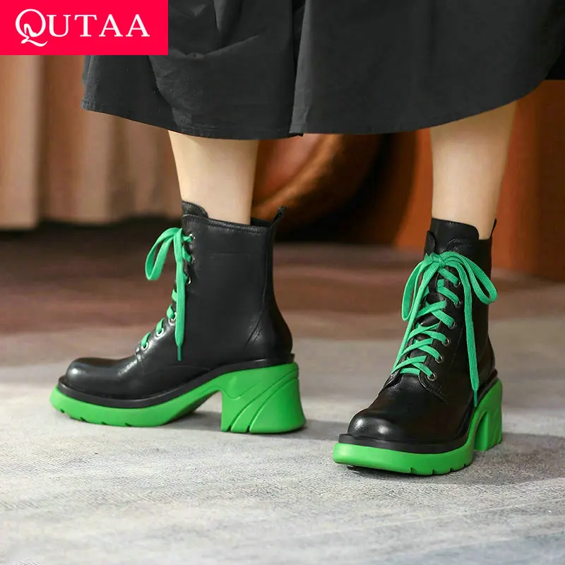 QUTAA/2022 ботильоны на молнии на платформе со шнуровкой короткие ботинки на высоком квадратном каблуке с круглым носком женская обувь из натур...
QUTAA/2022 ботильоны на молнии на платформе со шнуровкой короткие ботинки на высоком квадратном каблуке с круглым носком женская обувь из натур...