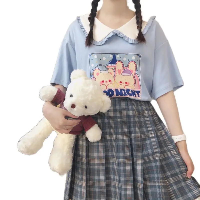 Japanese Lolita Oversized T Shirt School Girl Anime Short Sleeve Cotton Top Summer Doll Collar Tshirt Cartoon Women Y2k Clothes
Japanese Lolita Oversized T Shirt School Girl Anime Short Sleeve Cotton Top Summer Doll Collar Tshirt Cartoon Women Y2k Clothes