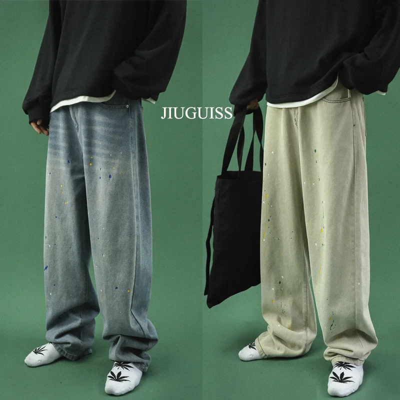 Korean Cotton Graffiti Jeans Men's Fashion Retro Casual Wide-leg Jeans Men Streetwear Loose Hip-hop Straight Denim Trousers Mens
Korean Cotton Graffiti Jeans Men's Fashion Retro Casual Wide-leg Jeans Men Streetwear Loose Hip-hop Straight Denim Trousers Mens
