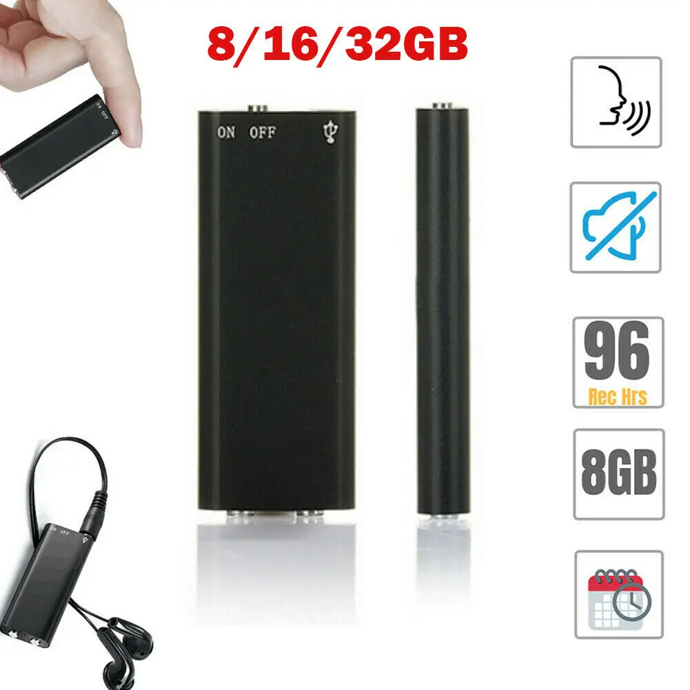 Мини USB ручка с голосовой активацией 8/16/32 ГБ цифровой Аудио Диктофон MP3 плеер 192
