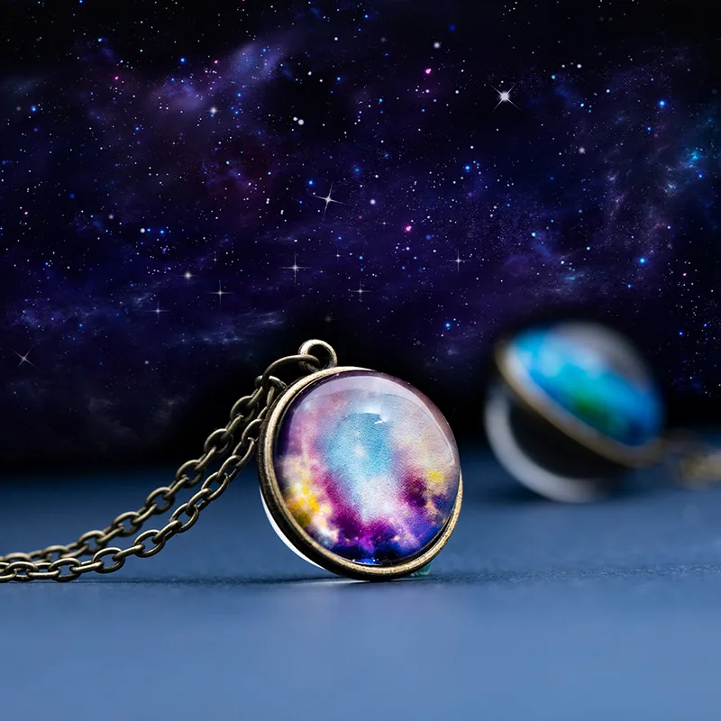 Universe Nebula Moon Sphere Crystal Ball Glass Necklace Handmade Double Side Glass Ball Pendant Solar System Outer Space
Universe Nebula Moon Sphere Crystal Ball Glass Necklace Handmade Double Side Glass Ball Pendant Solar System Outer Space