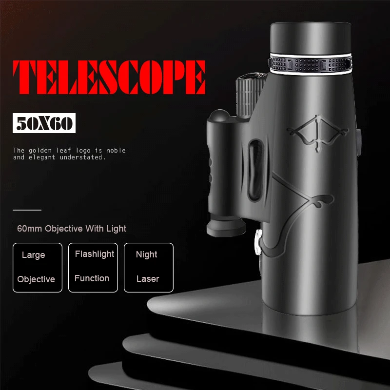 High Quality Monocular 50X60 HD Night Vision Telescope Support Flashlight Laser Binoculars Powerful for Hunting Camping
High Quality Monocular 50X60 HD Night Vision Telescope Support Flashlight Laser Binoculars Powerful for Hunting Camping