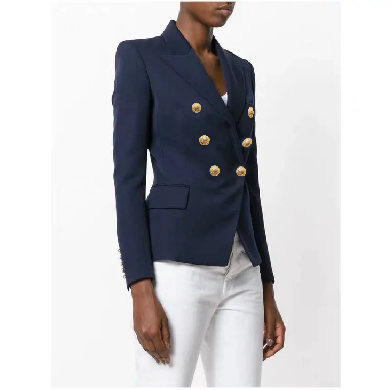 Women's jacket 2021 spring and autumn composite fabric Slim fit all-match metal lion double-breasted ladies temperament suit
Women's jacket 2021 spring and autumn composite fabric Slim fit all-match metal lion double-breasted ladies temperament suit